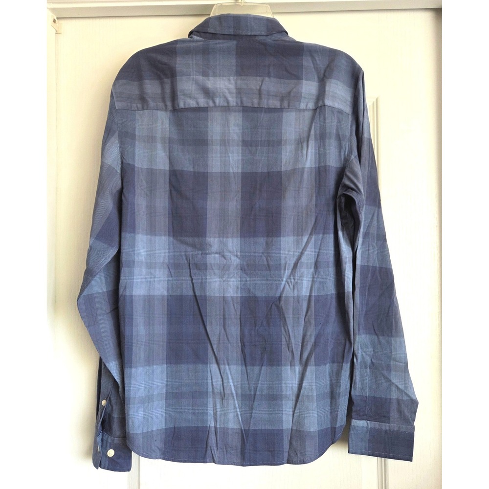 Rhone Blue Plaid Stretch Long Sleeve Button Down Shirt Sz S Lightweight NWT - Picture 3 of 8